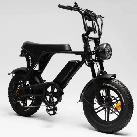 C80 Mini elektrische fatbike zwart zijaanzicht