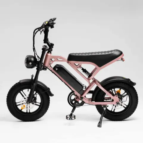 C80 Mini elektrische fatbike roze zijaanzicht