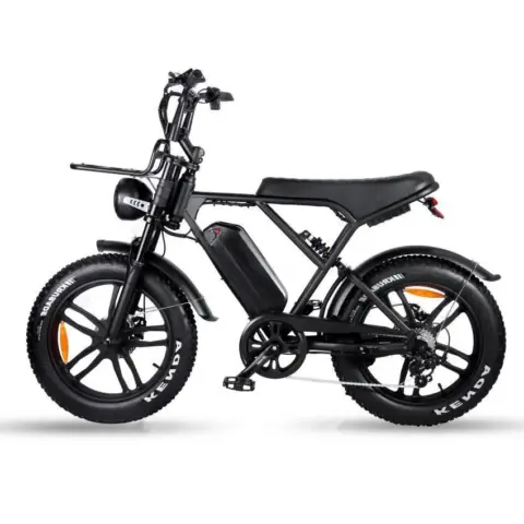 OUXI H9 elektrische fatbike zwart zijaanzicht