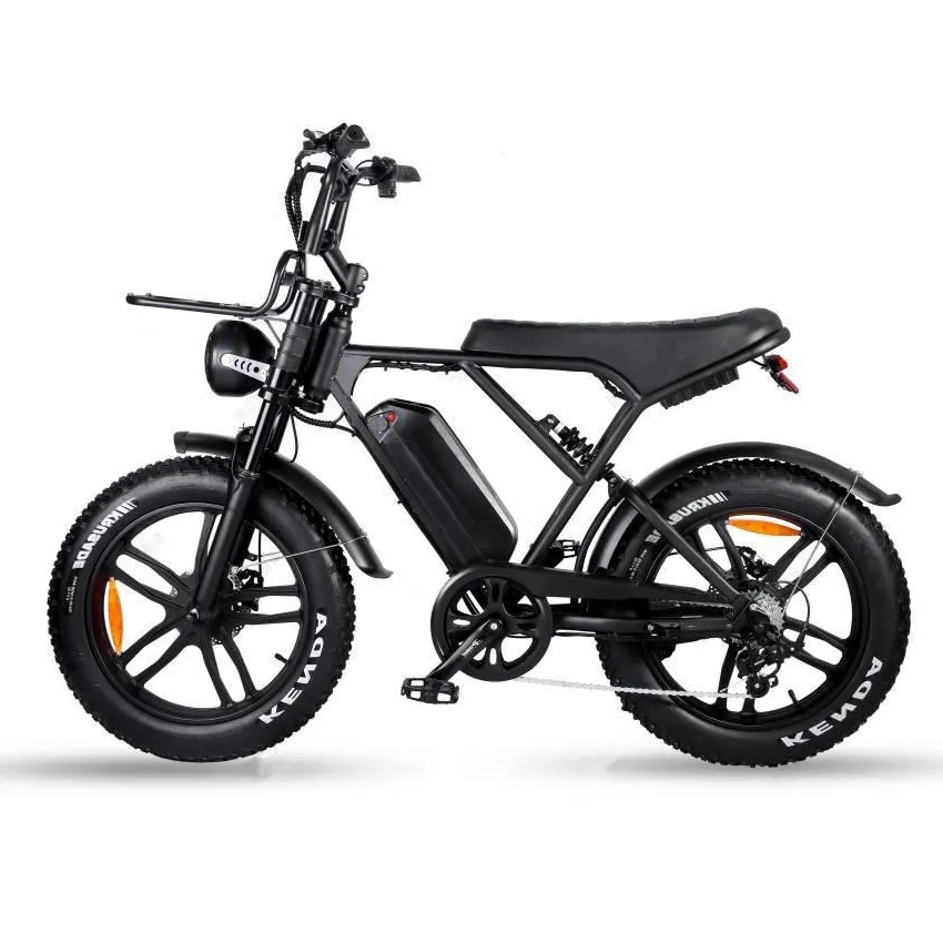 OUXI H9 elektrische fatbike zwart zijaanzicht